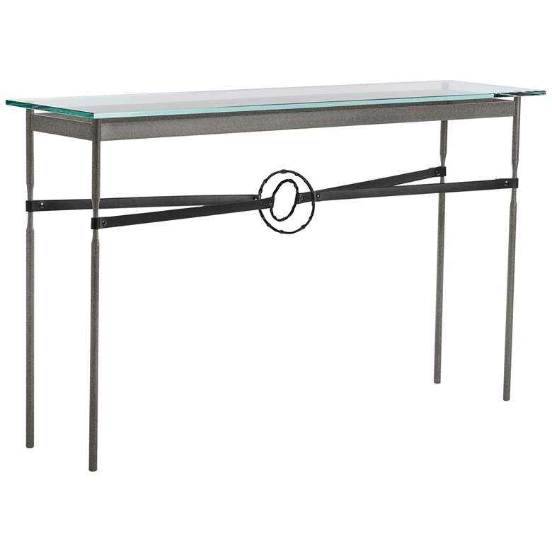 Image 1 Equus 54" Wide Iron Console Table w/ Black Ring Black Strap