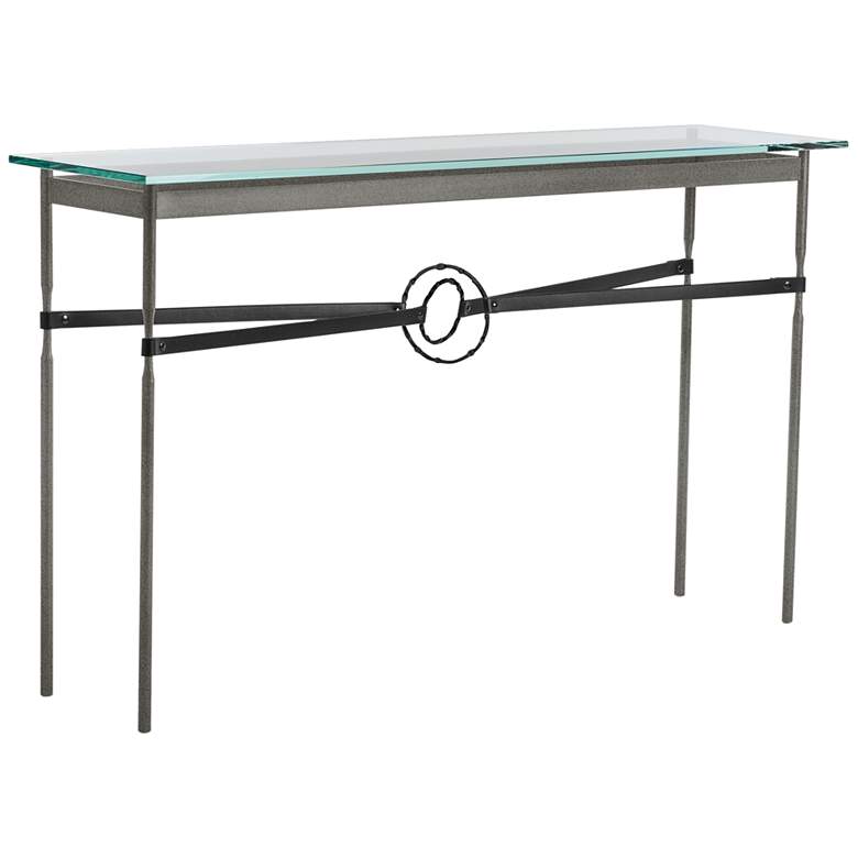 Image 1 Equus 54 inch Wide Iron Console Table w/ Black Ring Black Strap