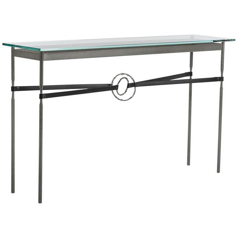 Image 1 Equus 54 inch Wide Iron Console Table with Iron Ring Black Strap