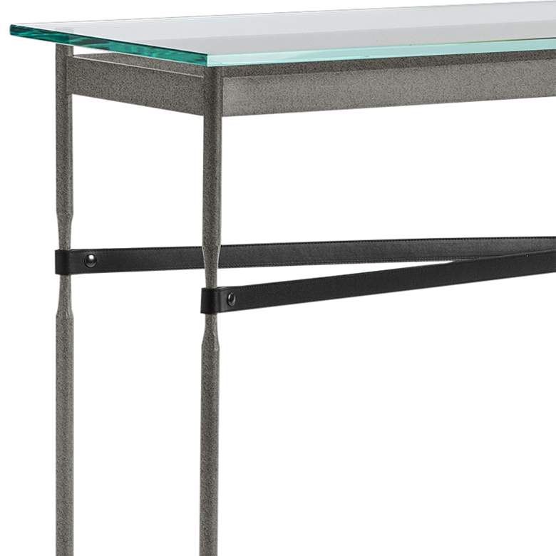 Equus 54 inch Wide Iron Console Table with Iron Ring Black Strap more views