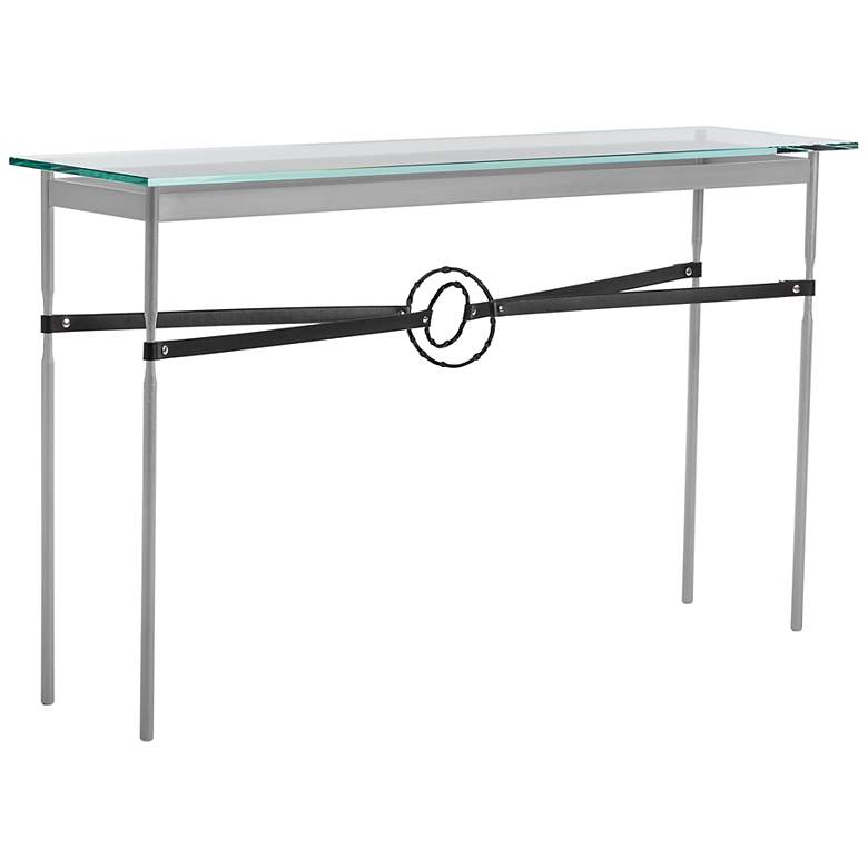Image 1 Equus 54" Wide Platinum Black Straps and Rings Console Table