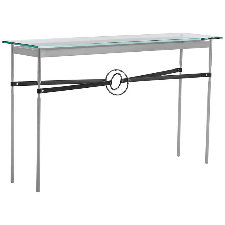 Image 1 Equus 54" Wide Platinum Black Straps Smoke Rings Console Table