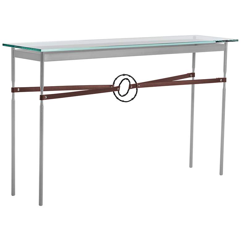 Image 1 Equus 54" Wide Platinum Brown Straps Black Rings Console Table