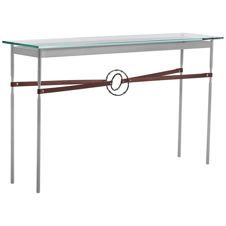 Equus 54&quot; Wide Platinum Brown Straps Smoke Rings Console Table