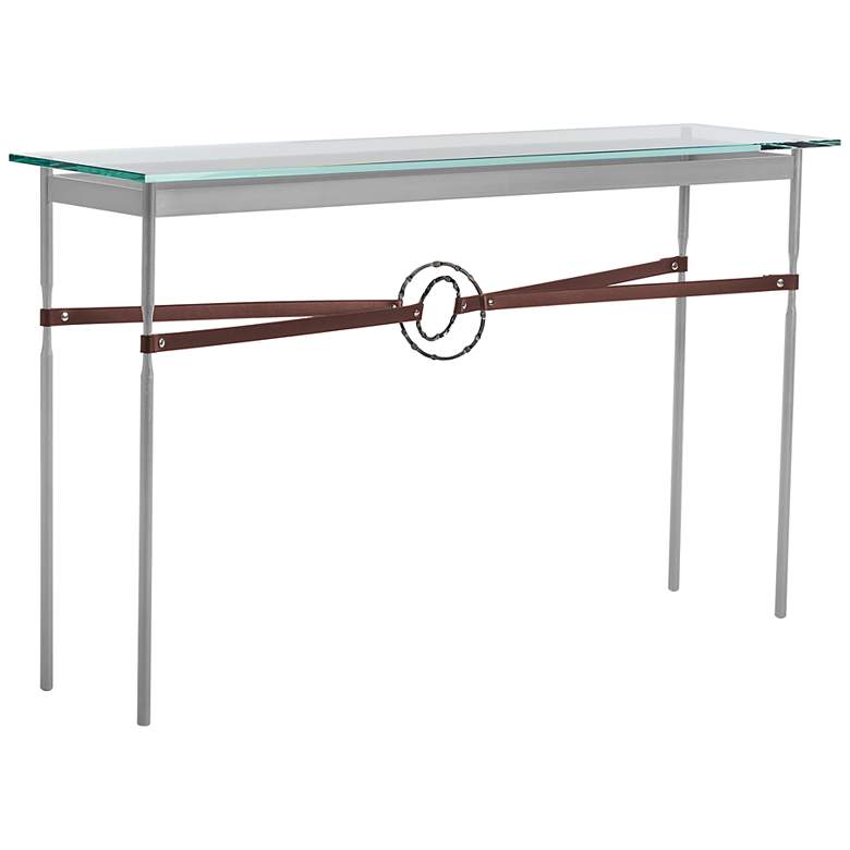 Image 1 Equus 54" Wide Platinum Brown Straps Smoke Rings Console Table