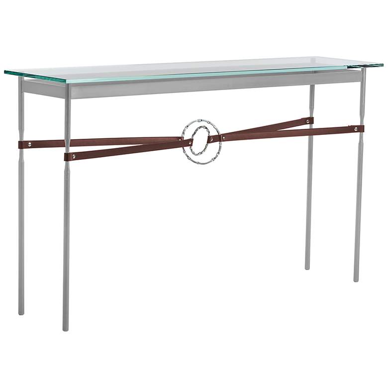 Image 1 Equus 54" Wide Platinum Brown Straps Sterling Ring Console Table