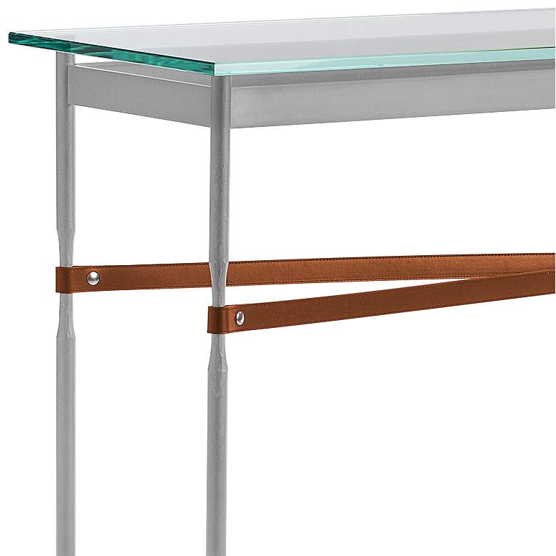 Equus 54 inch Wide Platinum Chestnut Straps Gold Rings Console Table more views