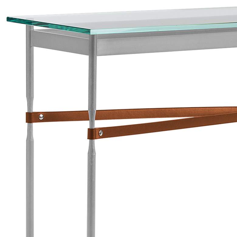 Equus 54 inch Wide Platinum with Chestnut Straps Console Table more views