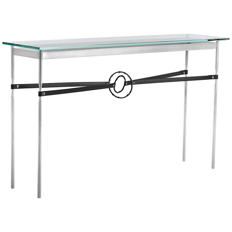 Image 1 Equus 54" Wide Sterling Black Straps and Rings Console Table