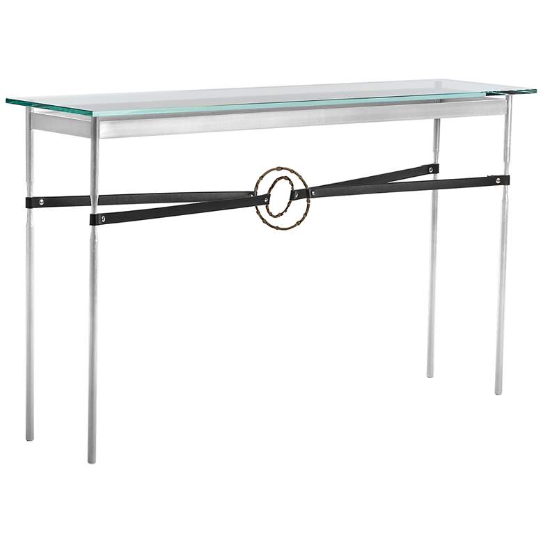 Image 1 Equus 54 inch Wide Sterling Black Straps Bronze Rings Console Table