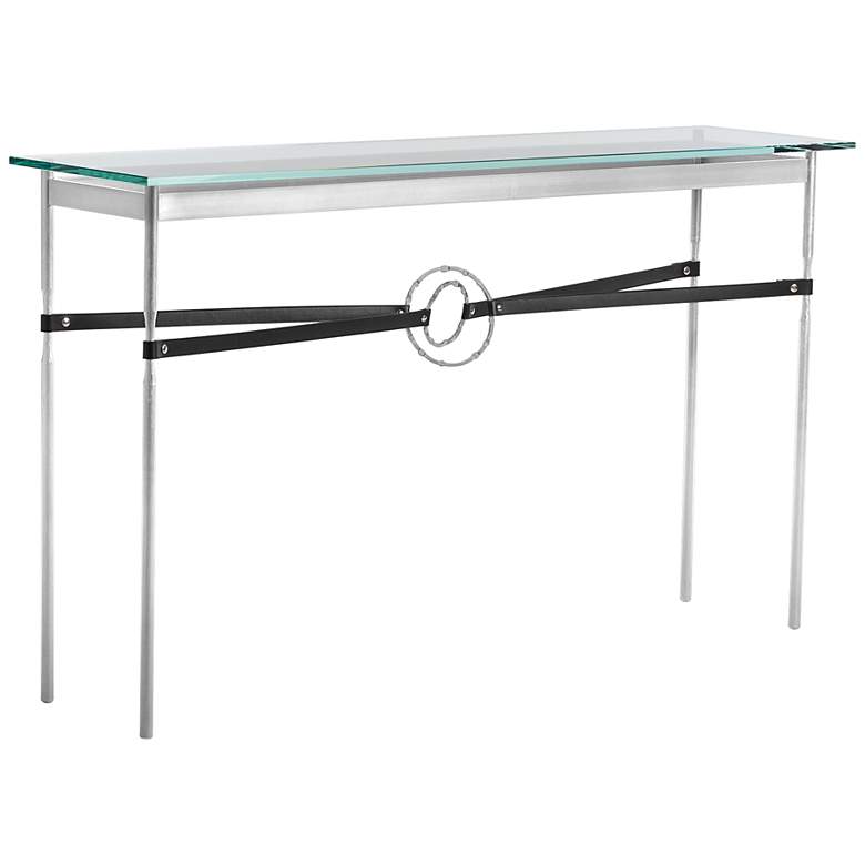 Image 1 Equus 54" Wide Sterling Black Straps Platinum Ring Console Table
