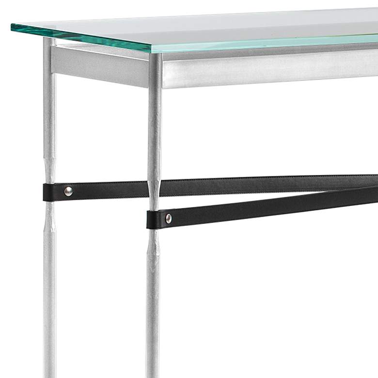 Equus 54 inch Wide Sterling Black Straps Platinum Ring Console Table more views