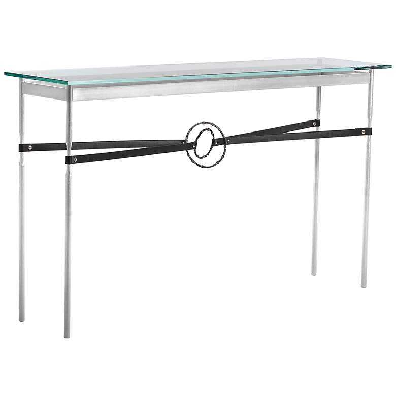 Equus 54&quot; Wide Sterling Black Straps Smoke Rings Console Table