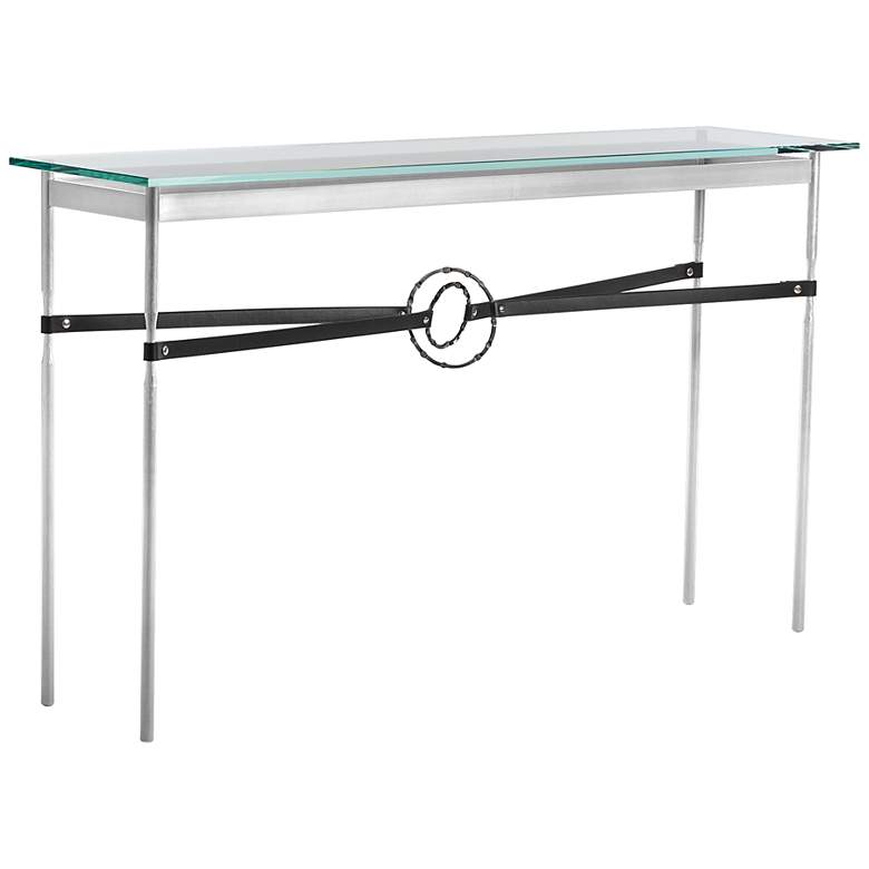 Image 1 Equus 54" Wide Sterling Black Straps Smoke Rings Console Table