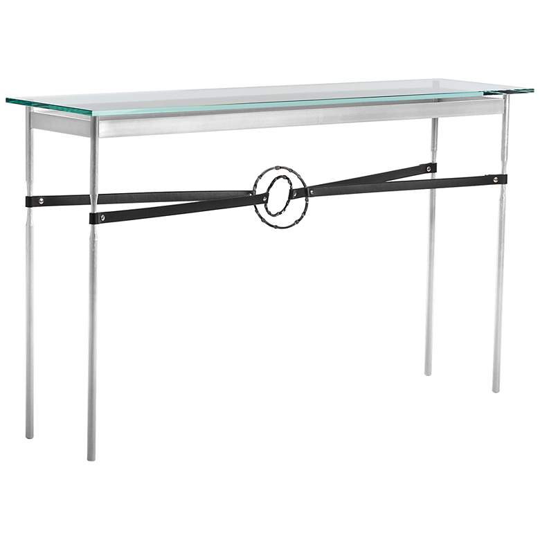 Image 1 Equus 54 inch Wide Sterling Black Straps Smoke Rings Console Table