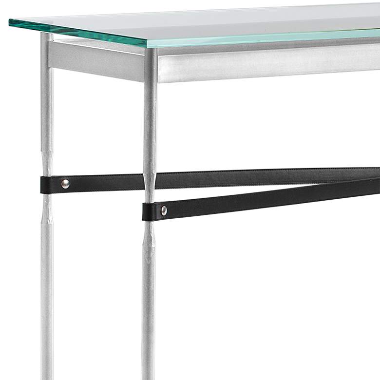 Equus 54 inch Wide Sterling Black Straps Smoke Rings Console Table more views