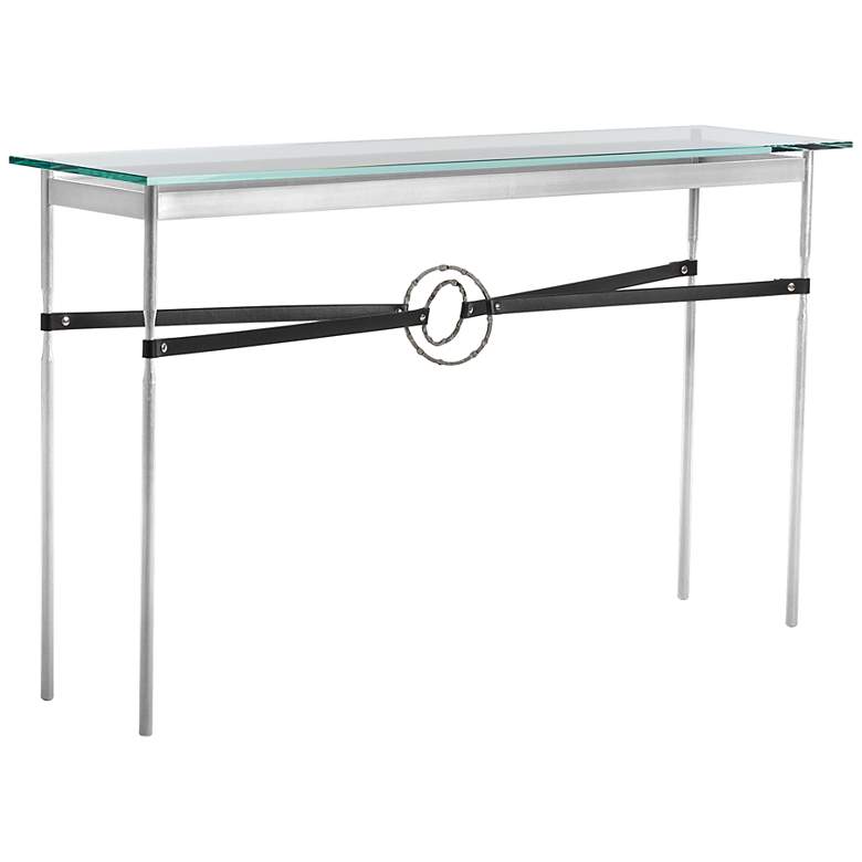Image 1 Equus 54" Wide Sterling Black Straps with Iron Rings Console Table