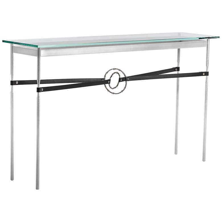 Image 1 Equus 54 inch Wide Sterling Black Straps with Iron Rings Console Table