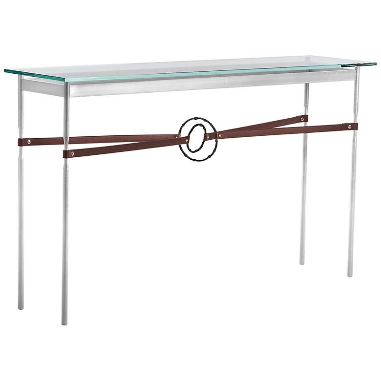 Image 1 Equus 54" Wide Sterling Brown Straps Black Rings Console Table