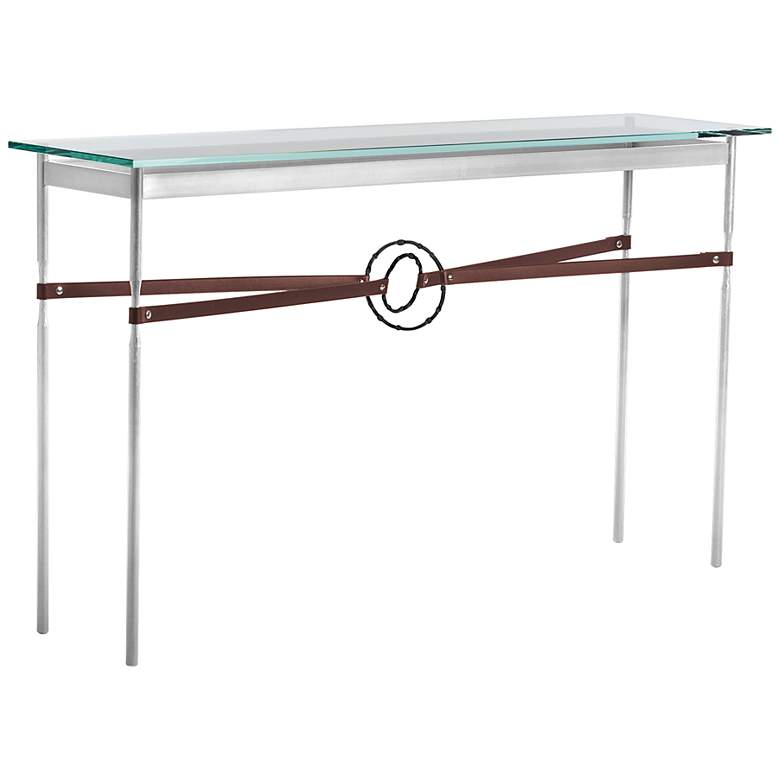 Image 1 Equus 54 inch Wide Sterling Brown Straps Black Rings Console Table