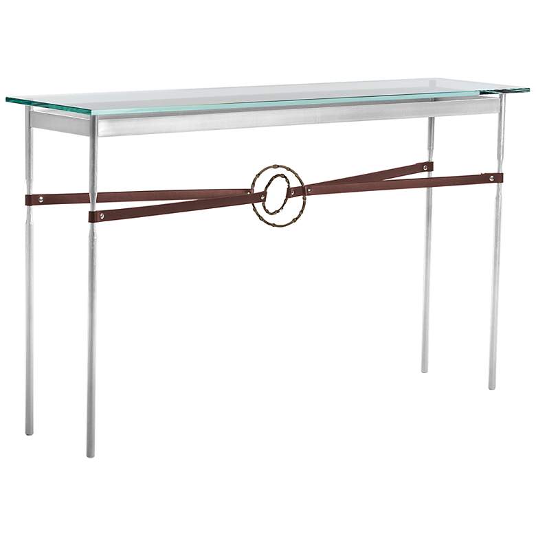 Image 1 Equus 54" Wide Sterling Brown Straps Bronze Rings Console Table