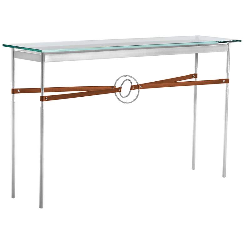 Image 1 Equus 54 inch Wide Sterling Chestnut Straps with Rings Console Table