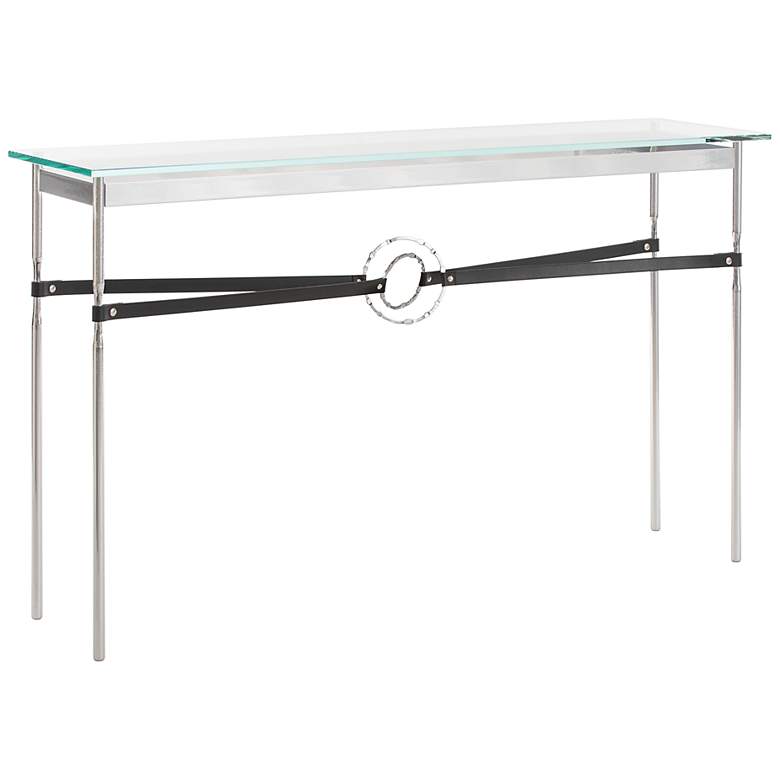 Image 1 Equus 54" Wide Sterling with Black Straps Console Table