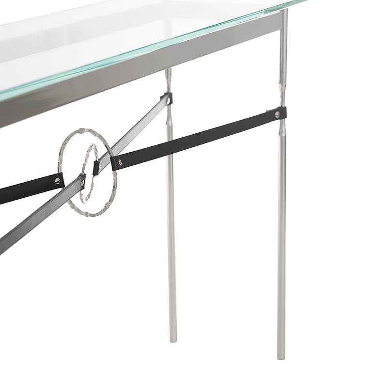 Equus 54 inch Wide Sterling with Black Straps Console Table more views