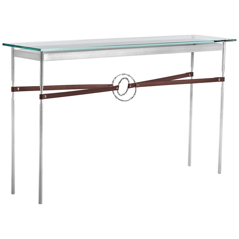 Image 1 Equus 54" Wide Sterling with British Brown Straps Console Table
