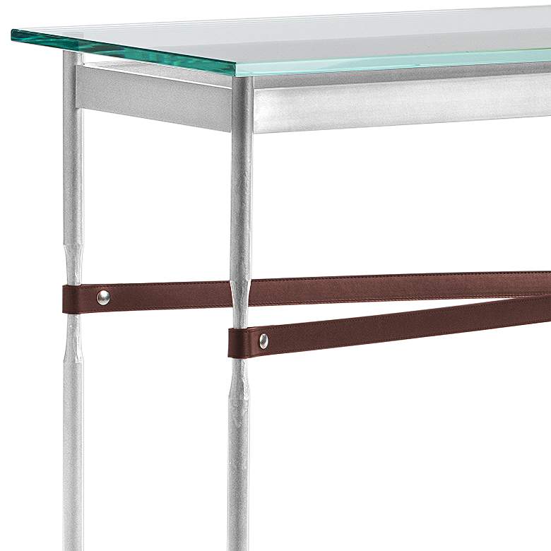 Equus 54 inch Wide Sterling with British Brown Straps Console Table more views