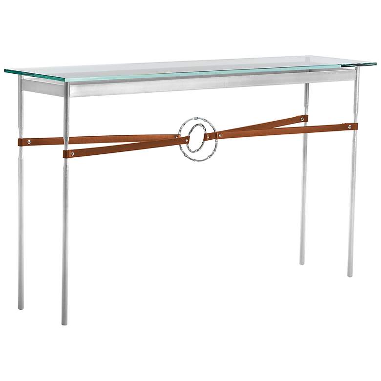 Image 1 Equus 54" Wide Sterling with Chestnut Straps Console Table