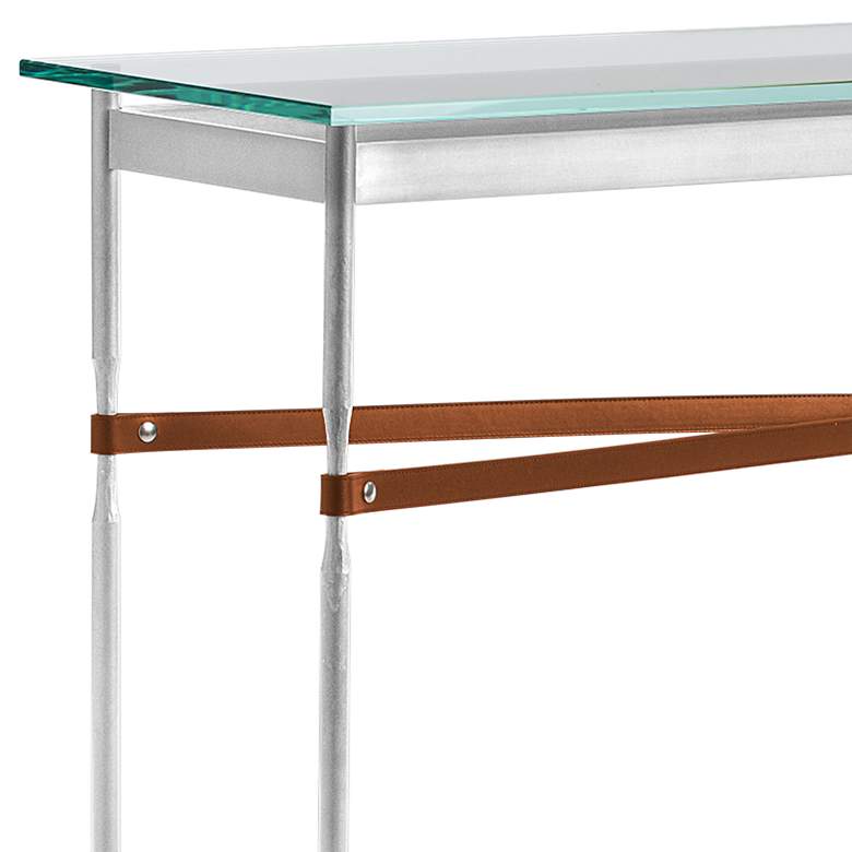 Equus 54 inch Wide Sterling with Chestnut Straps Console Table more views