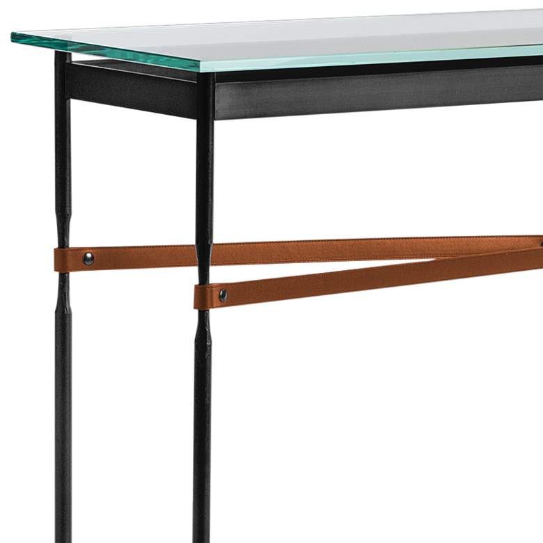 Image 2 Equus 54 inchW Black Console Table w/ Black Ring Chestnut Strap more views