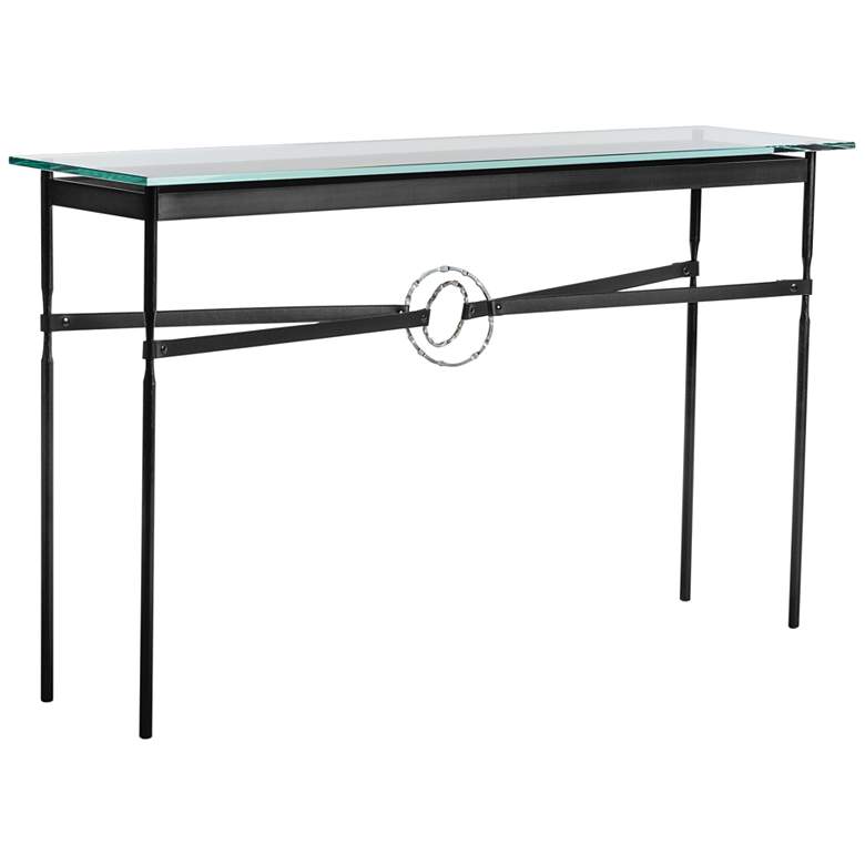Image 1 Equus 54"W Black Console Table w/ Sterling Ring Black Strap