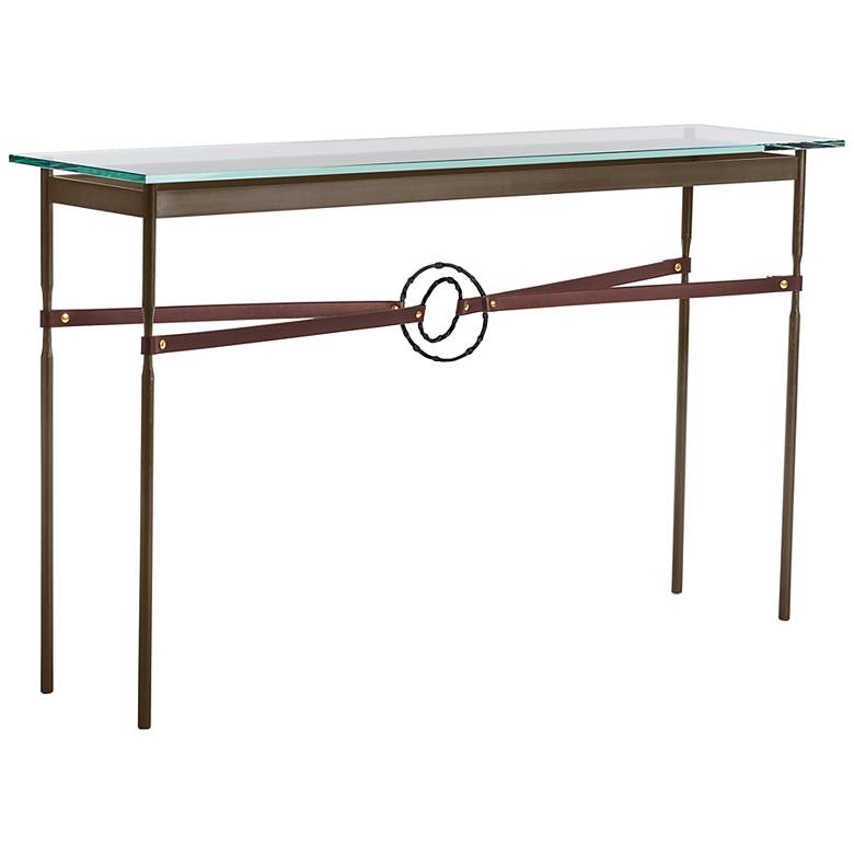 Equus 54 inchW Bronze Brown Straps w/ Black Rings Console Table