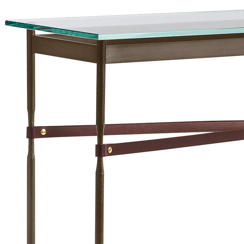 Equus 54 inchW Bronze Brown Straps with Gold Rings Console Table more views