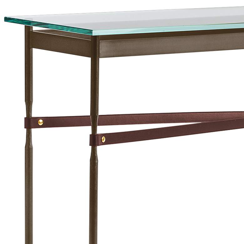 Equus 54 inchW Bronze Brown Straps with Iron Rings Console Table more views