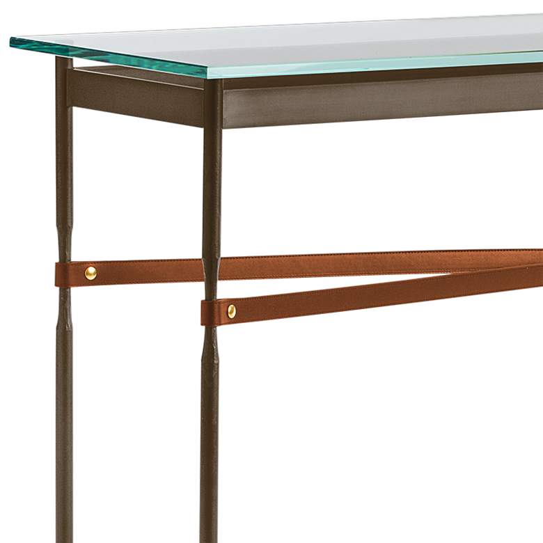 Equus 54 inchW Bronze Chestnut Straps Gold Rings Console Table more views