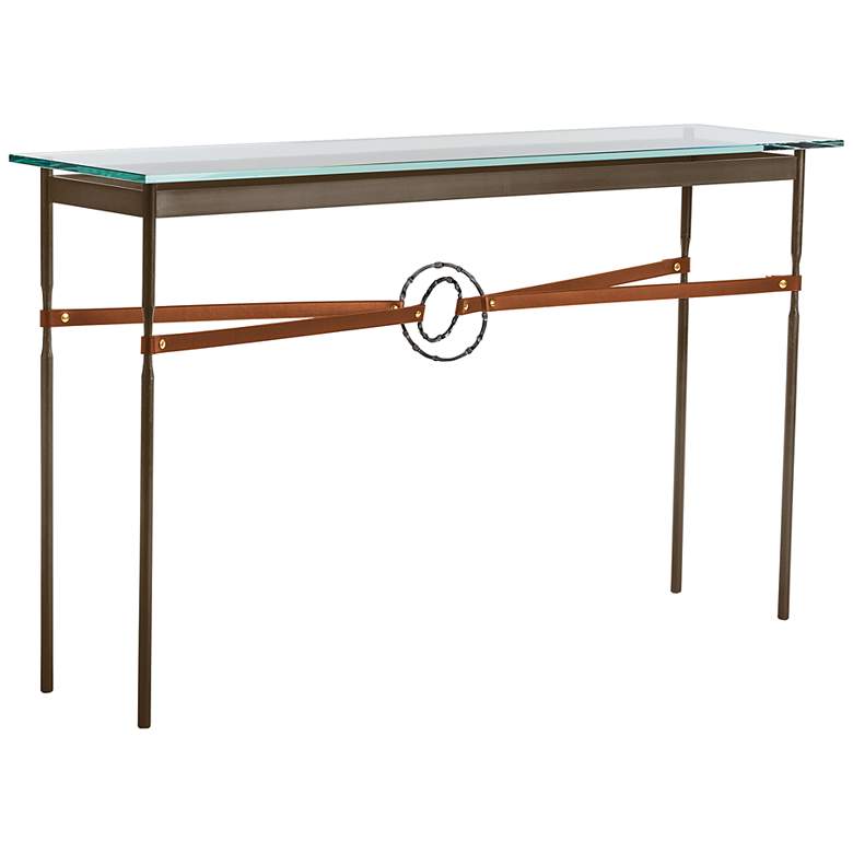 Image 1 Equus 54"W Bronze Chestnut Straps Smoke Rings Console Table