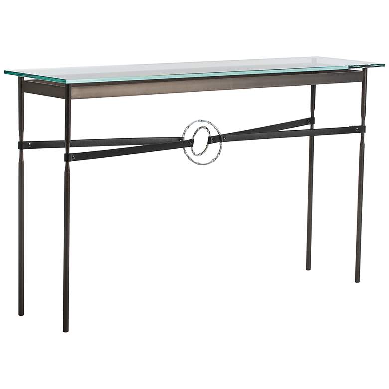 Image 1 Equus 54"W Smoke Black Straps Sterling Rings Console Table