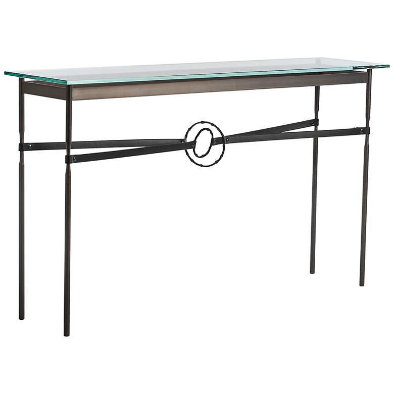 Equus 54&quot;W Smoke Black Straps with Black Rings Console Table