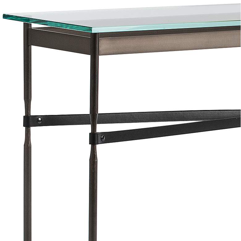 Equus 54 inchW Smoke Black Straps with Black Rings Console Table more views