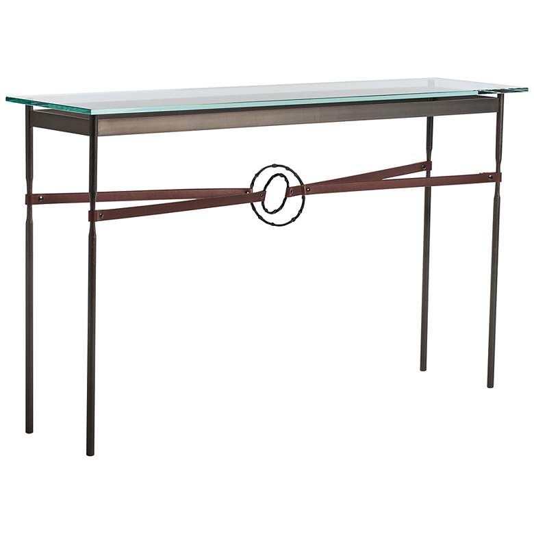 Image 1 Equus 54 inchW Smoke Brown Straps with Black Rings Console Table