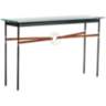Equus 54"W Black Console Table with Gold Ring Chestnut Strap