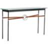 Equus 54"W Black Console Table with Iron Ring Chestnut Strap