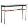 Equus 54"W Black Console Table with Ring and Chestnut Strap