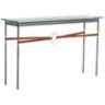 Equus 54"W Iron Console Table with Gold Ring Chestnut Strap