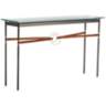 Equus 54"W Smoke Chestnut Straps w/ Gold Rings Console Table