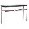 Equus 54" Wide Black Console Table w/ Gold Ring Brown Strap