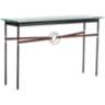Equus 54" Wide Black Console Table w/ Iron Ring Brown Strap